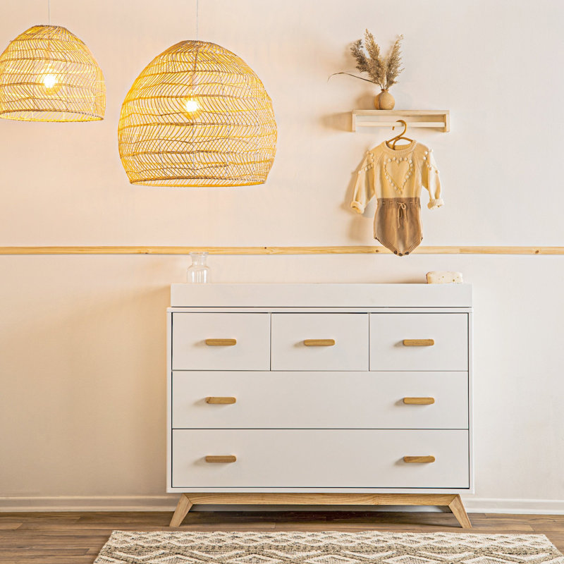 Soho 5-drawer dresser, White/Natural