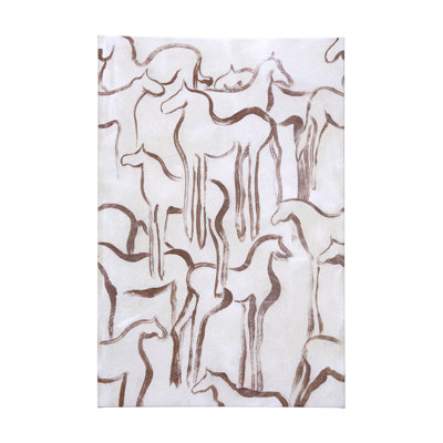 Horse Herd III a Hand Embelished Textured Canvas