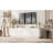 Stylish 4-Door Wave Design Cabinet with Adjustable Shelves & LED Accent-1503171705