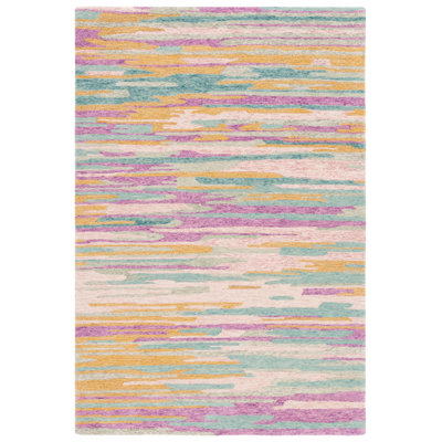 Jhelani Hand Tufted Wool Cotton Rug in Yellow/Green
