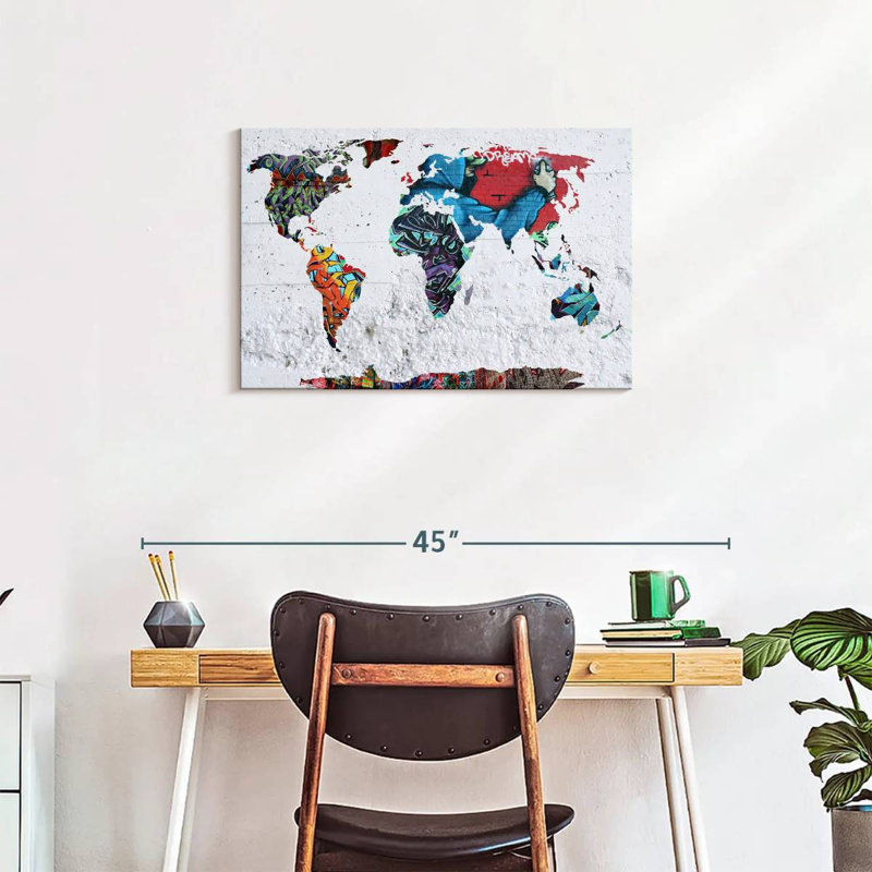 Aliaz Map Graffiti, 20" H x 30" W
