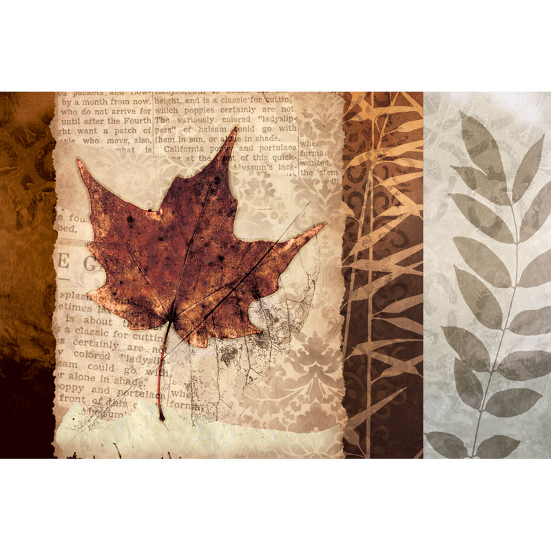 Warm Leaf - Wrapped Canvas Art Prints, 81cm H x 122cm W x 3.8cm D
