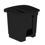 Safco Plastic Step-On Trash Cans For Hands-Free Disposal, 8 Gallon & 12 Gallon