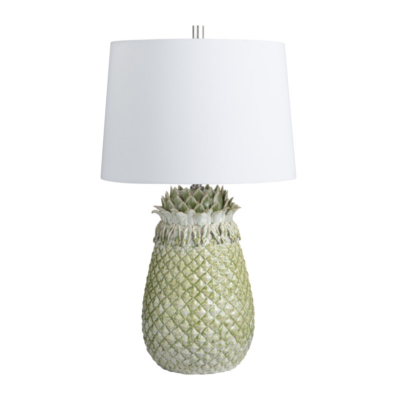 Lampe ananas glacé vert avec abat-jour conique