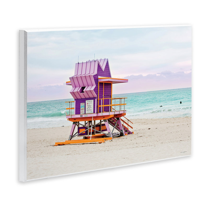 Purple Lifeguard Building Wall Plaque, design by Seven Trees Design, 10" H x 15" W