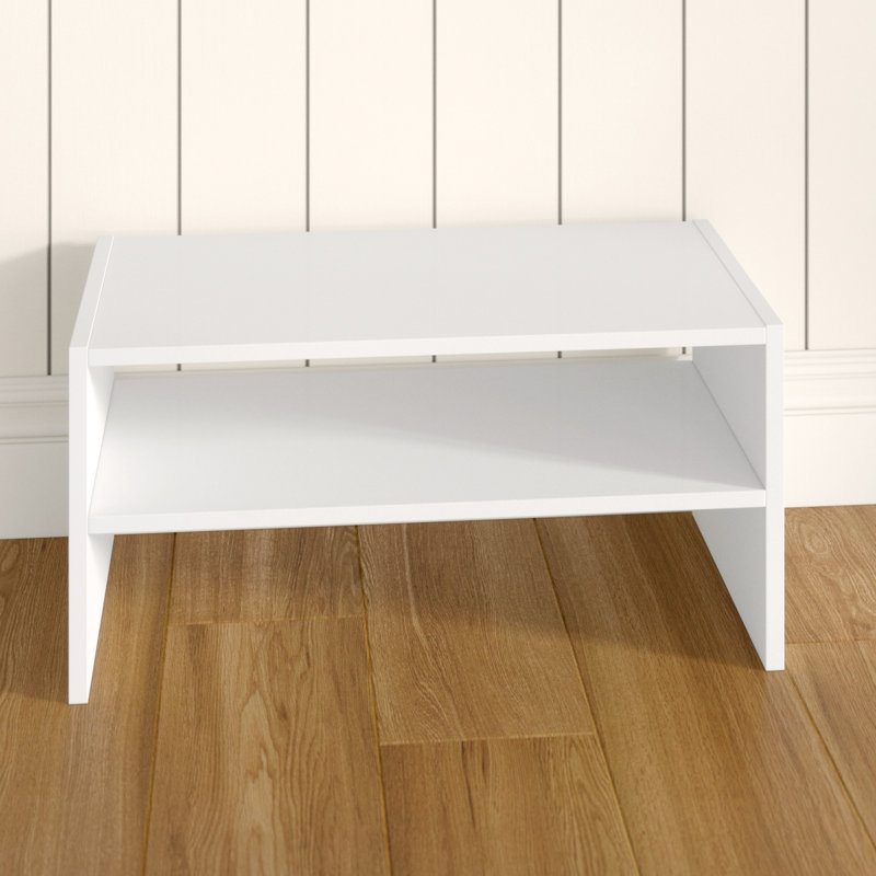 Stackers Freestanding 4 Pair Shoe Shelf Stackable Storage Unit, White