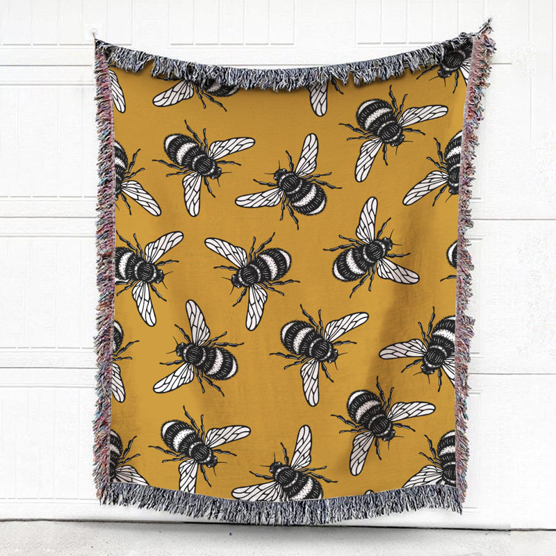 Hand Woven Throw Blanket, 50" W x 60" L