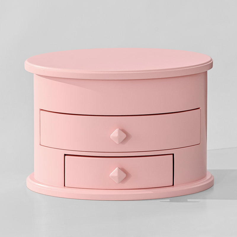 Boîte à bijoux de forme ovale, Rose