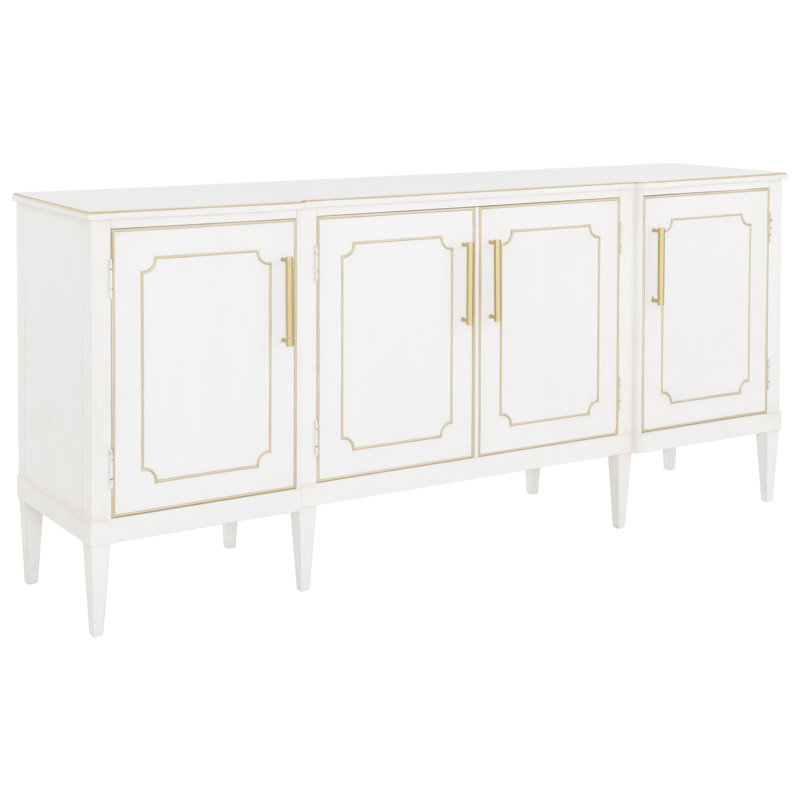 Camille 79.5" Credenza, Linen/Antique Gold