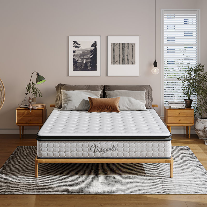 Vesgantti Pillow Top Pocket Sprung 400 Mattress, 100 x 200cm