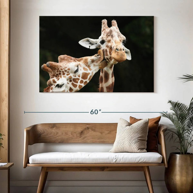 Kissing Giraffes, 32" H x 48" W