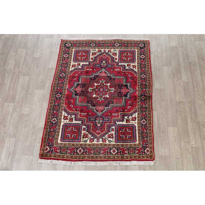 Tapis géométrique rouge 5 x 7