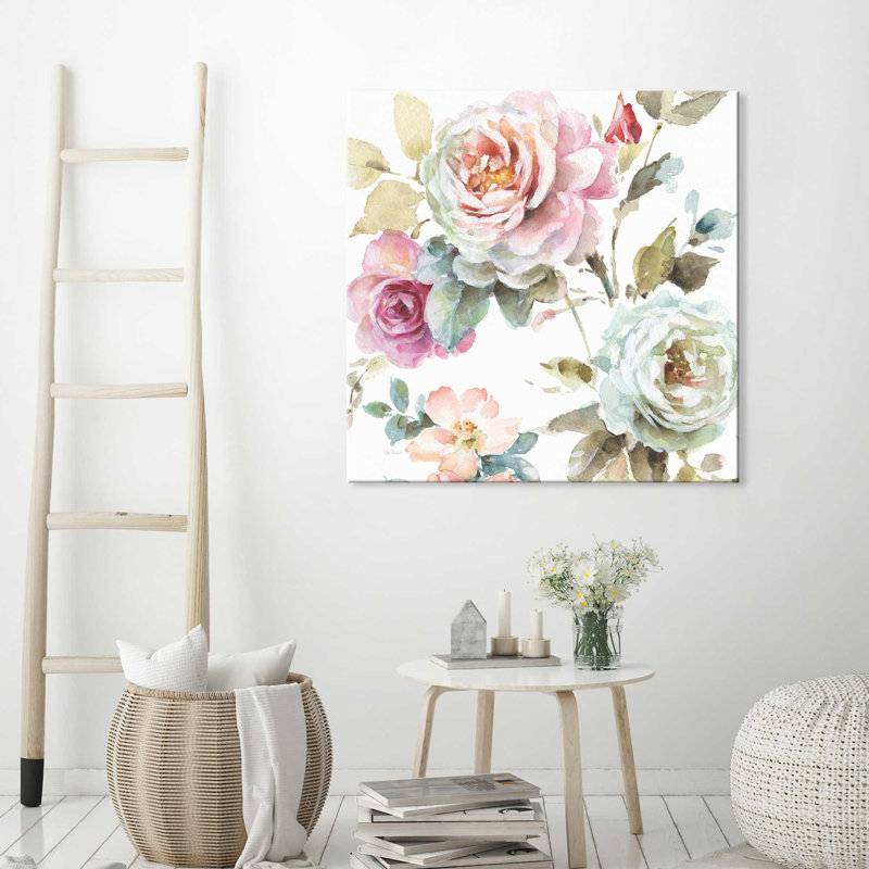 «Beautiful Romance V», reproduction de peinture à l'aquarelle, H 18 po x l 18 po x P 1 po, Toile tendue