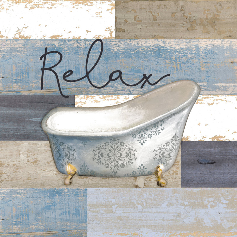 Wood Slattub Relax - Wrapped Canvas Painting, 30cm H x 30cm W x 3.8cm D
