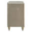 Ensemble de chambre à coucher 3 pièces Provence ivoire et camel (lit queen) avec revêtement en velours capitonné, tête de lit à éclairage DEL, commode et table de chevet-858158235