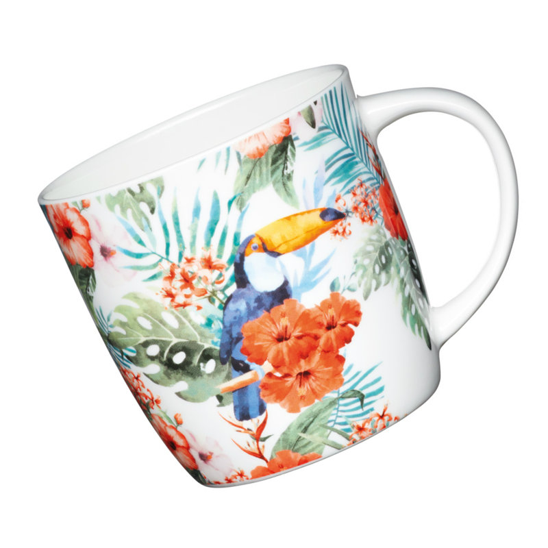 KitchenCraft Toucan Bone China Mugs Set, 4