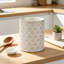 Porte-ustensiles de cuisine, grand pot à ustensiles en céramique pour comptoir, motif en relief, finition blanche réactive, organisateur profond et stable pour les ustensiles de cuisine, va au lave-vaisselle