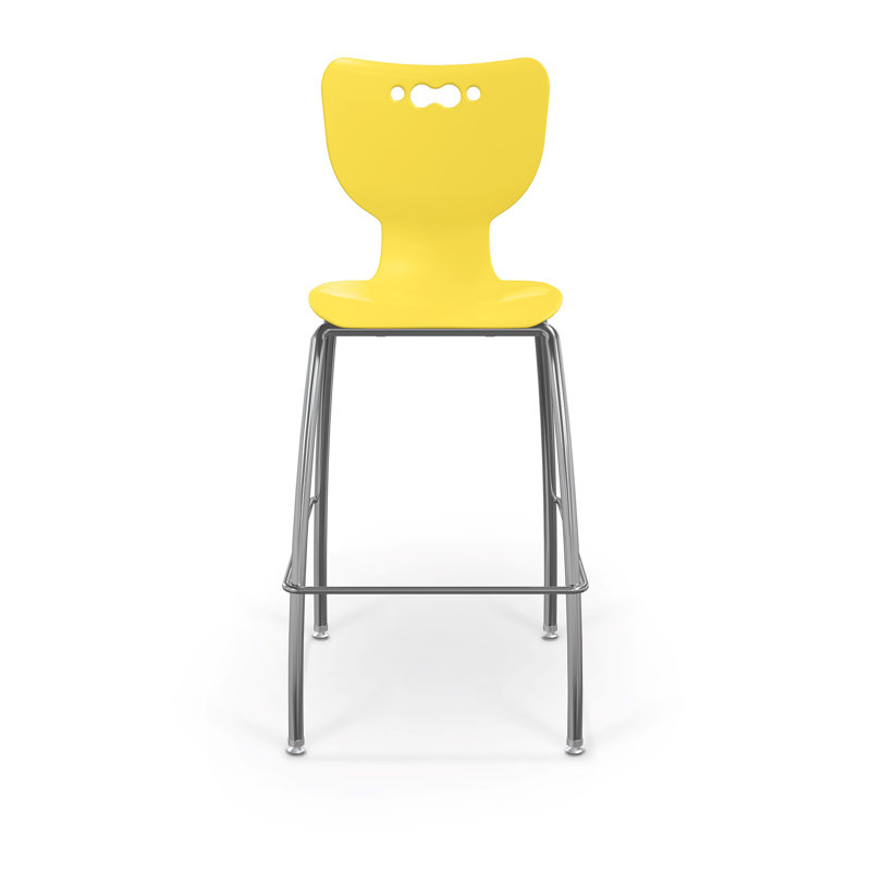 Tabouret de classe à 4 pieds Hierarchie, Jaune, H 45,75 po x l 20,5 po x P 22 po