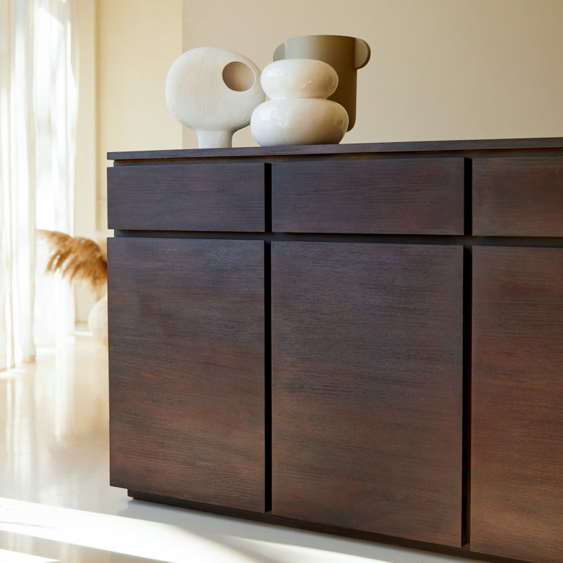 Eva 78.74'' W Solid Wood Sideboard