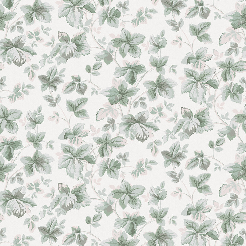 Laura Ashley Autumn Leaves Sage Green Wallpaper, Sage Green
