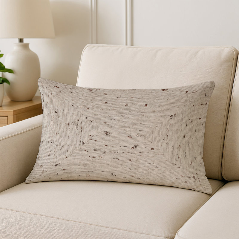 Coussin décoratif intérieur / extérieur gris Modern Modern, Rectangle H 20 po x l 14 po, Gris / beige / gris clair abstrait 5