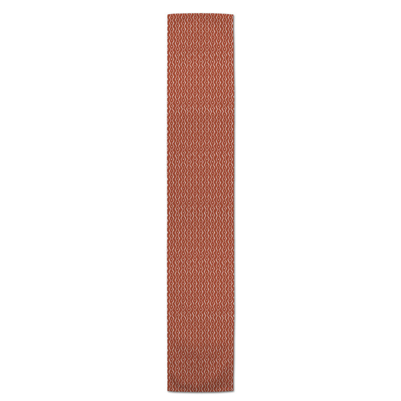 Koziol Geometric Table Runner, 90" L x 16" W, Rust, Chevron