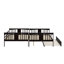 Lit double superposé au-dessus d'un lit double avec lit gigogne simple et échelle-791754253