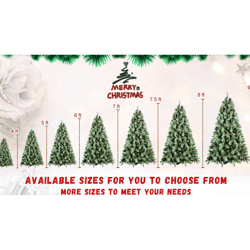 Arbre de Noël de 7 pi avec 1348 pointes mélangées, 82 branches de pin, branches articulées à installation rapide, support en métal robuste pour la saison 84 - assemblage sans effort à corps plein, festivités stables
