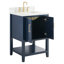 Meuble-lavabo 24 po avec plateau en marbre de Carrare et vasque en céramique Jearold-42477235