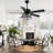 Joahnna 52" Glam Crystal Caged Ceiling Fan with Lights and Remote, 6-Speed Reversible Ceiling Fan