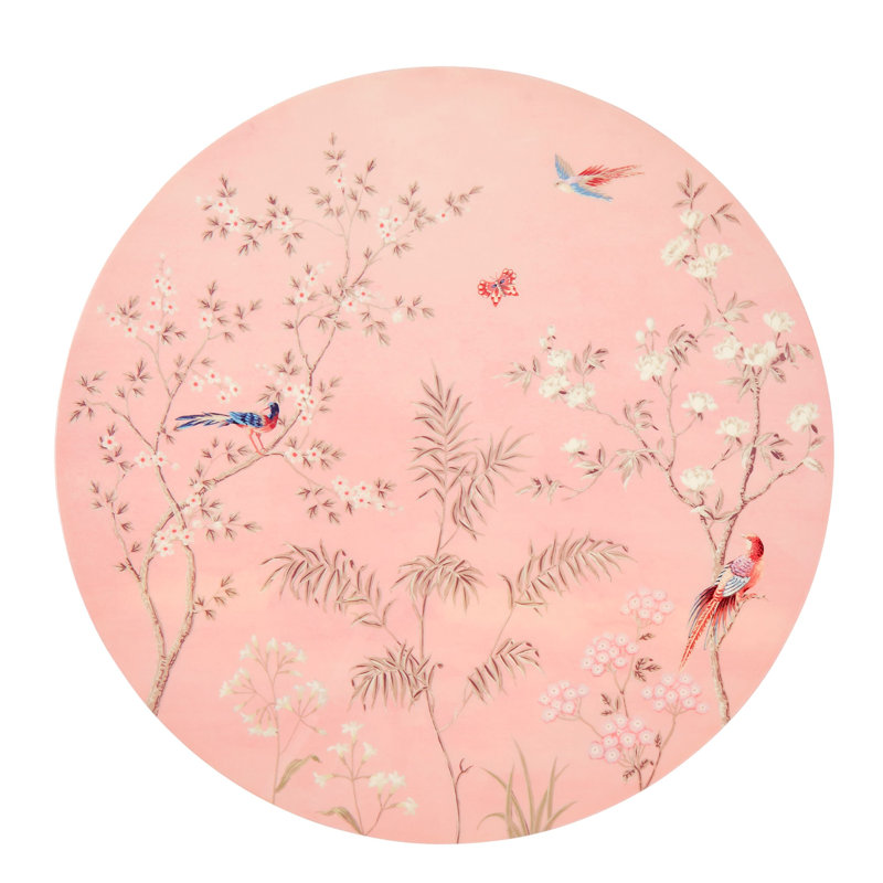 Chinoiserie Lacquered Round Placemats, Pink