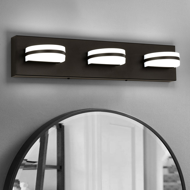 Marlita LED Bathroom Vanity Light, High Transmittance and Dimmable 5500K with 270° Rotatable Head, Black, 3