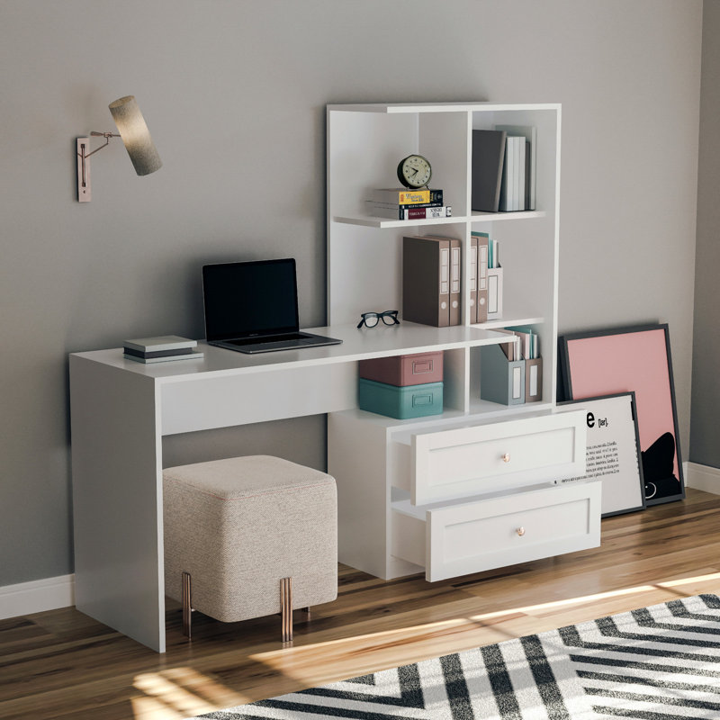 Laibaah Computer Desk, White
