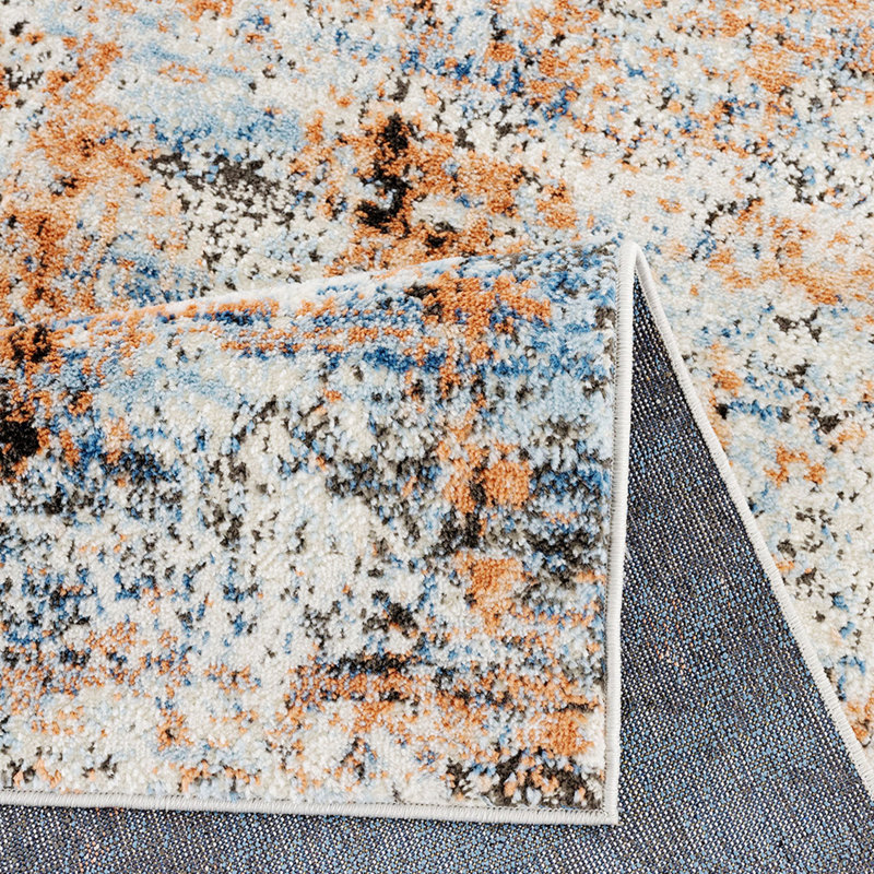 Tapis abstrait, tapis tissé à la machine, tapis d'intérieur, Rectangle 5 pi 3 po x 7 pi