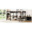 Lit mezzanine simple noir avec deux bureaux d'écriture d'articles intégrés - création de contenu attrayante, ateliers pratiques en métal, formation pratique