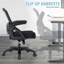 Chaise de bureau surdimensionnée en filet avec base robuste-675791713