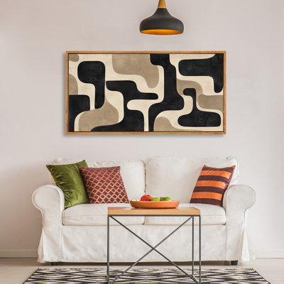Large Framed Canvas Wall Art Abstract Black & White Paintings Canvas Wall Prints for Bedroom,Dinning Room