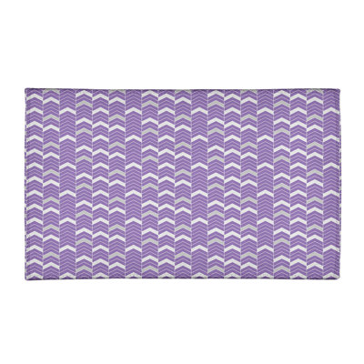 Tapis à chevrons mauve/blanc cassé