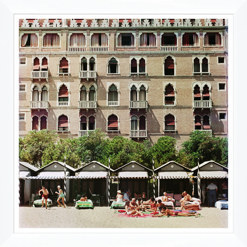 Hotel Excelsior Print by Slim Aarons, White Single Picture Framed, 36" H x 36" W x 1.5" D