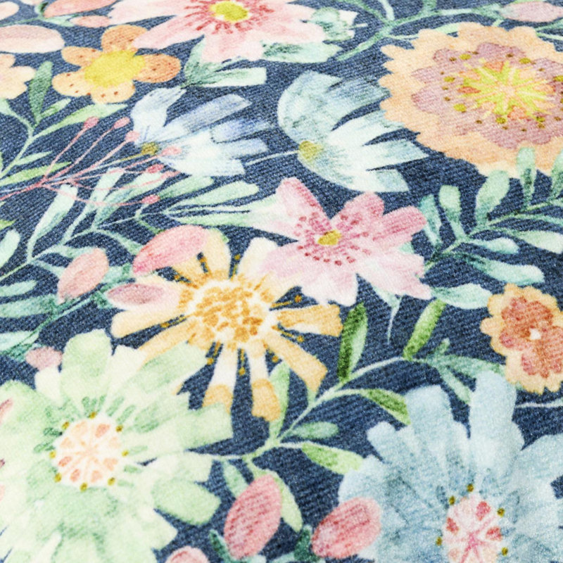 Spring Bouquet Lumbar Pillow Cover & Insert, Multi-Blue, Polyester, Rectangular 14"H x 22"W