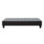 Lit simple avec housse en tissu d'ameublement gris foncé, lit plateforme contemporain en bois, base solide