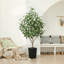 Adcock Artificial Ficus Tree, UV Protected Faux Greenery with Huge Decorative Base for Indoor Outdoor-1984914527-1984914525