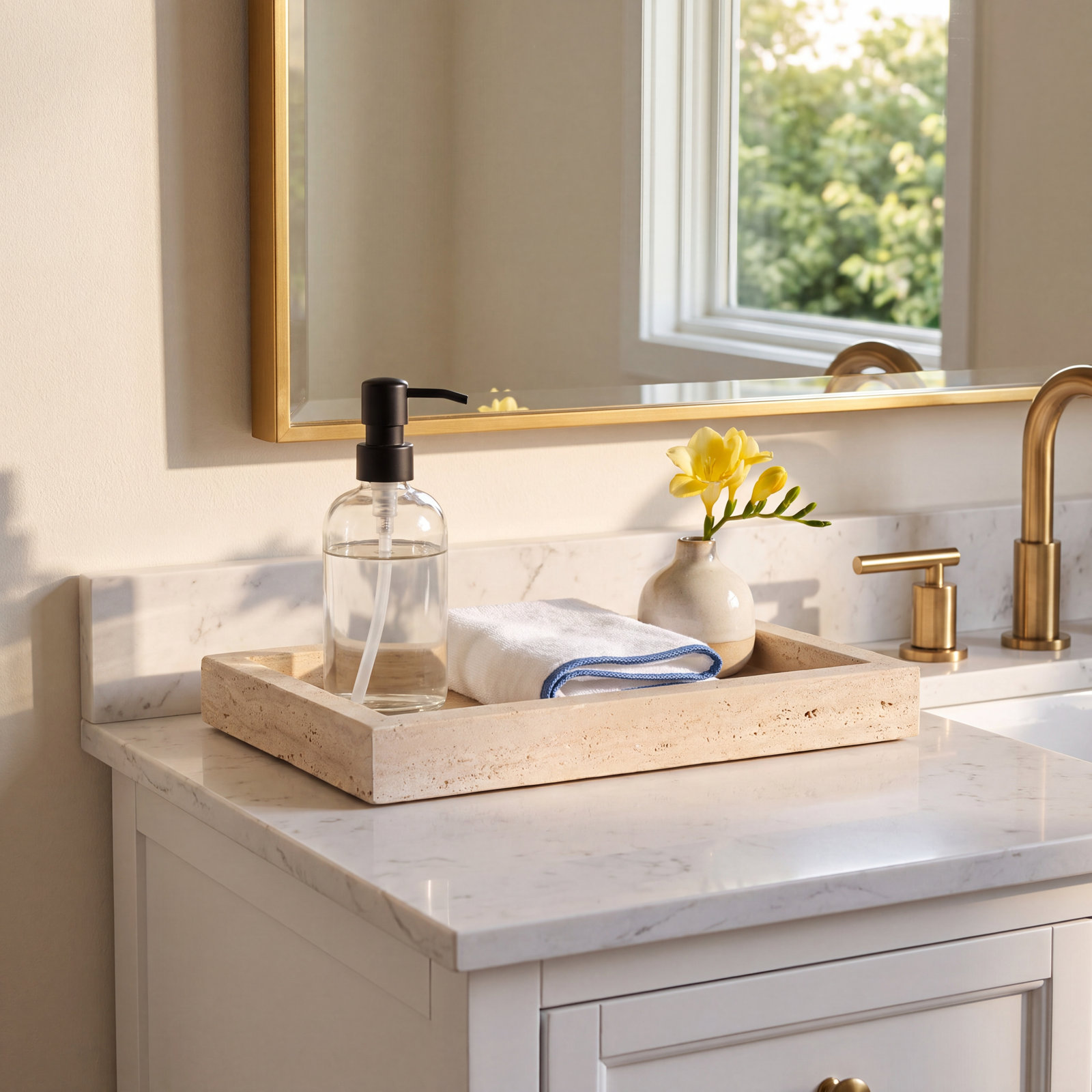 Austin Marble Bathroom Accessory Tray