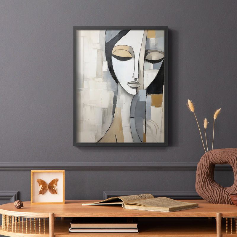 WOMEN Series CXLV - reproduction encadrée de qualité supérieure - prête à être accrochée - aucun clou requis, Noir