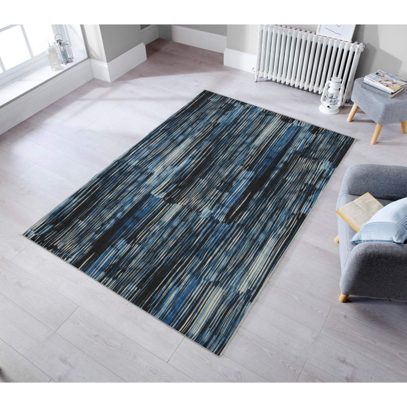 Premium Woven Carpet, 5.2 x 7.5 ft, 100% Polyester, Antibacterial, Non-Slip Underside, 0.3 in Pile Height | Machine Washable, 3D Digital Print | Perfect for Living Room, Bedroom & Office Décor