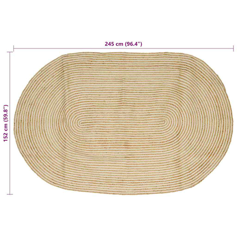 Solid Colour Standard Area Rug, Oval 152 x 245cm