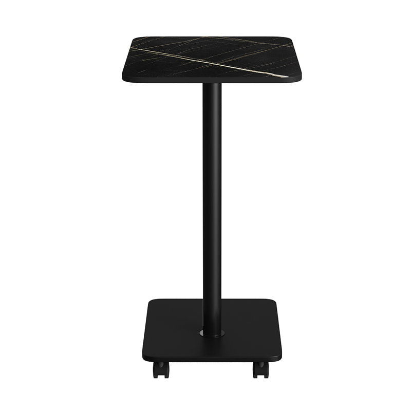 Tray Top Pedestal End Table, Black, Black