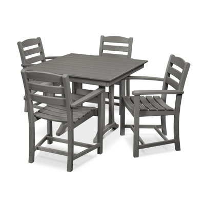 POLYWOOD La Casa Café 5-Piece Farmhouse Trestle Arm Chair Dining Set