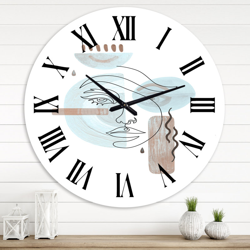 Minimal Compositions of Abstract faces VI - Horloge murale moderne, Surdimensionné