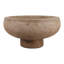 Bol contemporain côtelé en terre cuite sur pied pour salon - Accessoire décoratif moderne pour table basse et cuisine - 35,5 cm
